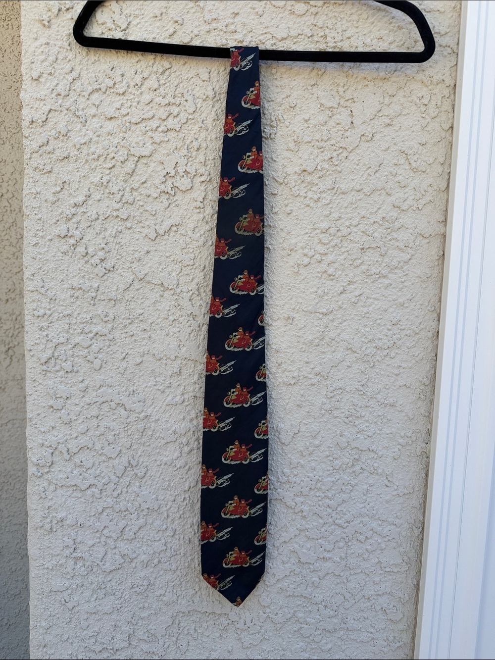 Berman-Bach by Reis of New Haven Men's Vintage Motorcycle Print Silk Neck Tie